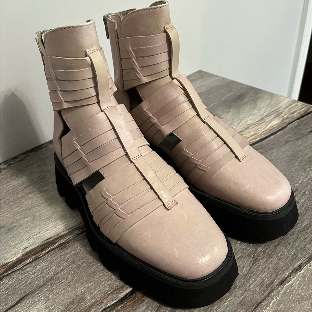 FREE PEOPLE Leather Hydra Huarache Bootie Shoes Size 7.5 - Picture 8 of 16